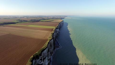 Photo falaise normande vue du ciel