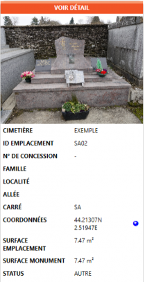 Fiche détaillée de tombe