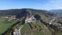 Fort de joux dans le doubs en vue aérienne par drone 