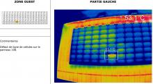 Image infrarouge pour rapport de thermographie aérienne panneaux photovoltaïques