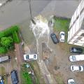 Inondations catastrophes naturelles filmees par un drone