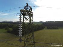 Inspection aérienne ligne électrique par drone