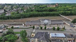 La gare d'Evreux en vue aérienne par drone