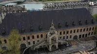 La halle aux grains de rouen en vue aerienne par drone