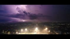 Lyon photographie de nuit par un drone