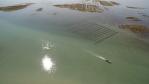 Marée basse au chenal de pirou photo aérienne de drone
