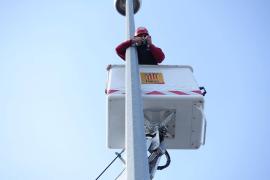 Mise en place de l appareil photo pour time lapse sur chantier