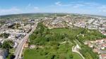Paysage campagne et ville vue par drone