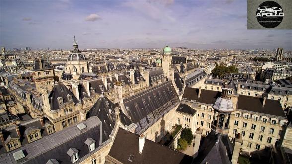 Photo aerienne des toits du quartier de la sorbonne a paris