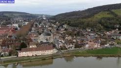 Photo aérienne drone les Andelys des berges de la Seine en Eure Normandie 20210111 185726