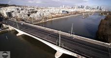 Photo aérienne par drone du pont de Suresnes