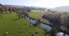 Photo aérienne par drone paysage de la campagne normande proche Evreux