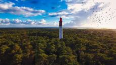 Photo aerienne par pilote drone bordeaux phare du ferret