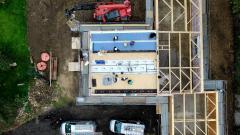 Photo aérienne suivi chantier bâtiment construction d une maison