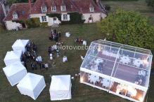 Photo de pilote de drone dans le ciel de la ville Vichy dans l'Allier