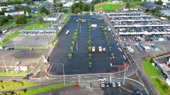 Photo par drone d inspection et suivi de chantier de rénovation d un parking en Normandie