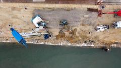 Photo par drone d inspection et suivi de chantier sur port de Rouen en Normandie