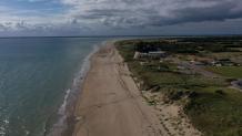 Photo par drone d utah beach plage du debarquement