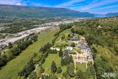 Photo par drone du chateau de candy sur les hauteurs de chambery en savoie