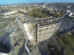 Photo pour reportage sur un chantier en vue aérienne par drone