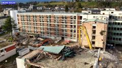 Photo suivi de chantier démolition de bâtiments par drone en Normandie