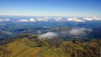 Photographie aerienne des pyrenees en région occitanie