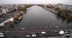 Photographie aérienne par drone d un pont sur la Seine proche paris