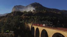 Photographie aérienne par drone du train des Pignes