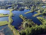 Photographie de drone etang en normandie