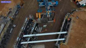 Photographie par drone d inspection détaillé sur chantier de travaux publics en Normandie