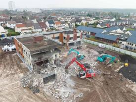 Suivi de chantier par drone en Normandie démolition déconstruction