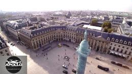 Place Vendôme a Paris 1er arrondissement en vue aérienne par drone