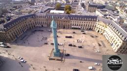 Place Vendôme photographiée par un drone dans le ciel de Paris