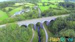 Pont de chemin de fer en manche vue du ciel