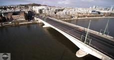 Inspection du pont de Suresnes en photo aérienne par drone