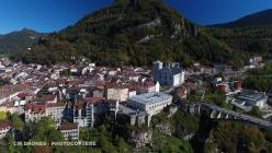 Saint claude en vue aérienne en Bourgogne-Franche-Comté