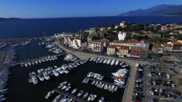 Saint Florent en corse vue du ciel par un drone