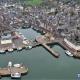 Sites touristiques en vue aerienne par drone honfleur