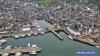 Sites touristiques en vue aerienne par drone honfleur