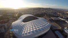 Stade de foot de Marseille en vue aérienne