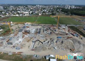Suivi de chantier en vue aérienne  en Bretagne