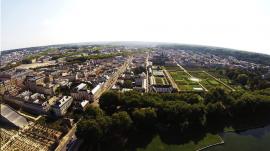 Ville en prise de vue aerienne de drone