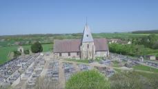 Vue aérienne cimetière et cite cinéraire