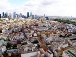 Vue aerienne de ville par drone