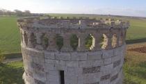 Vue aérienne détaille d un moulin photographie avec un drone