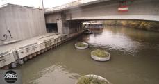 Vue aérienne détaillée du pont d'Issy les Moulineaux