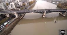 Vue aérienne du pont de Levallois Perret photographie avec un drone