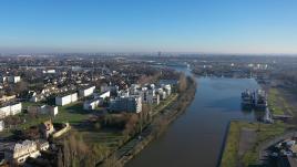 Vue aérienne par drone de Caen vue du ciel du calvados Normandie