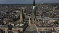 Vue aerienne par drone de la cathedrale de rouen en seine maritime