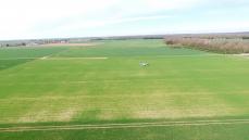 Vue aérienne par drone de zone cultivée